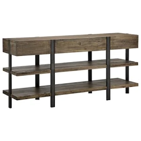 Industrial Console with Open Shelves